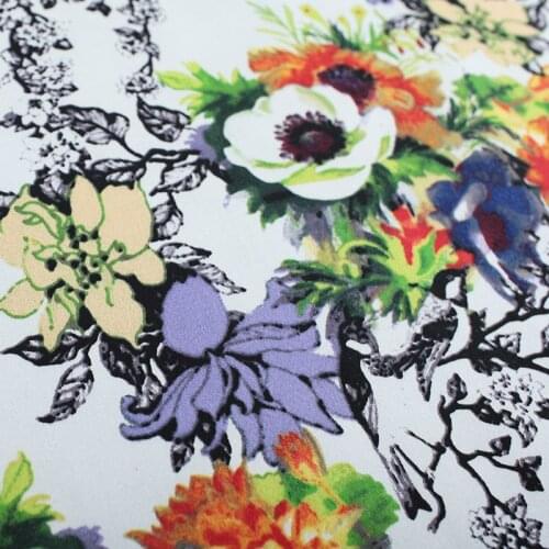 HLQON cotton sateen many flowers pattern fabric for women clothing sewing upholstery tissue wedding dress patchwork DIY