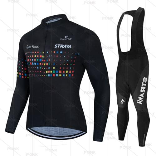 2021 STRAVA Pro Team Spring Autumn Cycling Jersey Set Bicycle Clothing Breathable Men Short Sleeve Shirt Bike BIB Shorts