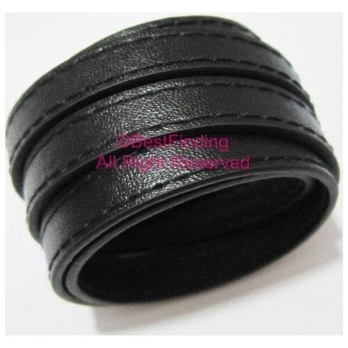 10mm flat leather cord All Black 10x2mm leather cord