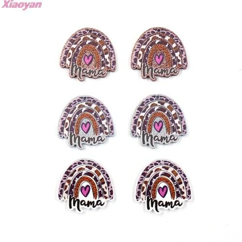 10pcs) Acrylic Rainbow MaMa For Earrings Party DIY Glitter UV Rainbow Jewelry Accessories