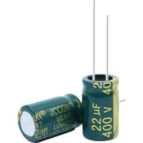 10pcs High frequency low resistance aluminum electrolytic capacitor 400v22UF 22uf400v volume: 13x17 13x21