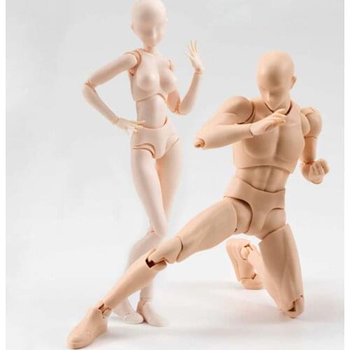 14cm Male Female body figures Art painting Anime figure SHF Sketch Movable body chan joint Action Figure Toy draw Mannequin