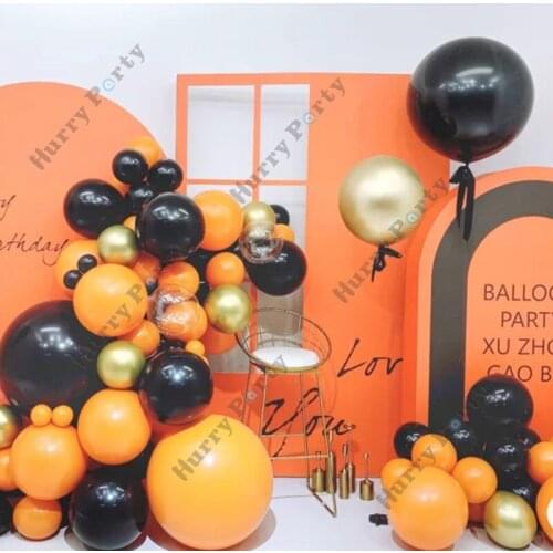 148Pcs Matt Orange Balloon Garland Arch Kit For Baby Shower Boy Happy Birthday Ballon Set Adult Wedding Party Decor Supplies