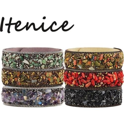2020 Newest Fashion women jewelry rhinestone Leather Charm Bracelet Bangles with Buttons Adjust Size Couple Bracelets Gift