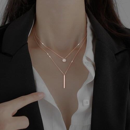 2021 Trend Jewelry New Autumn Fashion Statement Multilayer Necklace Crystal Geometric Round Chokers Necklaces Women Jewelry
