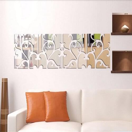 28Pcs 3D Wall Mirror Stickers Acrylic Large Irregular Pattern DIY Wall Sticker for Bathroom Living Room TV Background Home Decor