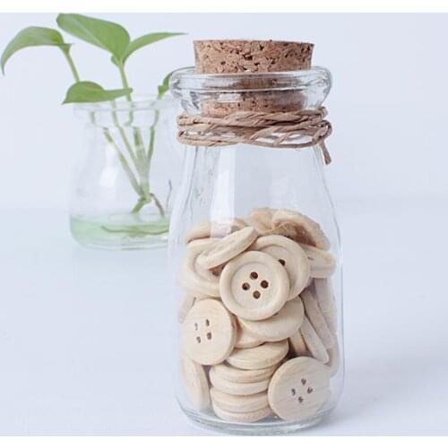 50pcs High quality Simple Pattern Wood Buttons 4 Holes Sewing 15mm 18mm 25mm Craft Lots DIY New Arrival