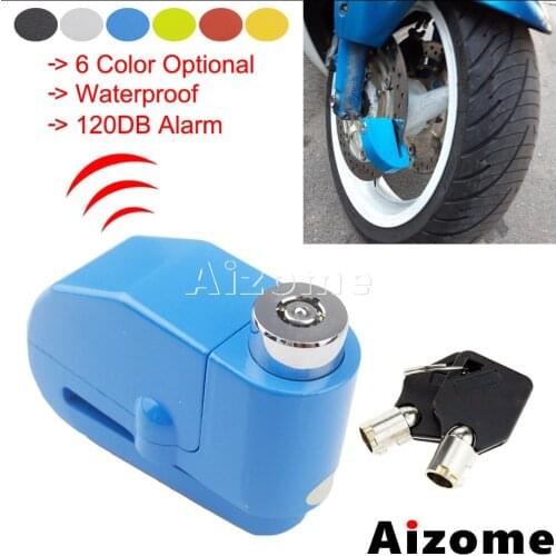 6 Color Motorcycle 120DB Alarm Brake Disc Lock Motorbike Dirt Bike 6mm Brake Disc Lock Security Protection Anti theft Lock