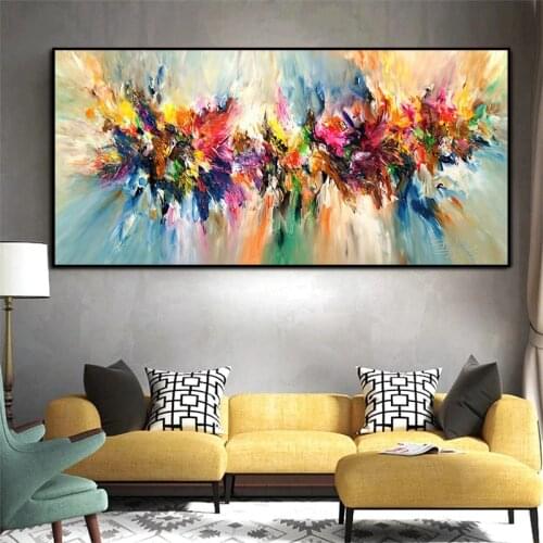 Abstract Colorful Cloud Oil Painting on Canvas Wall Art Posters Prints Wall Pictures for Living Room Home Cuadros Wall Decor