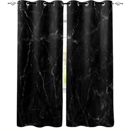 Black Marble Cracks Texture Blackout Curtains For Living Room Kids Window Treatment Cortina For Kitchen Bedroom