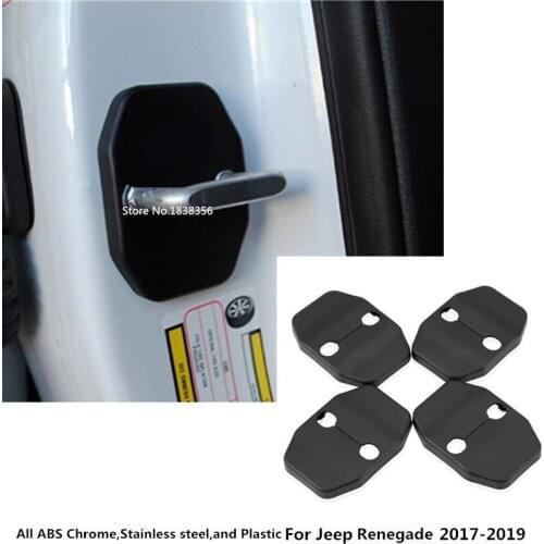 For Jeep Renegade 2017 2018 2019 2020 Car Styling Anti Rust Water Proof Door Lock Keys Key Protect Buckle Cover Part 4pcs