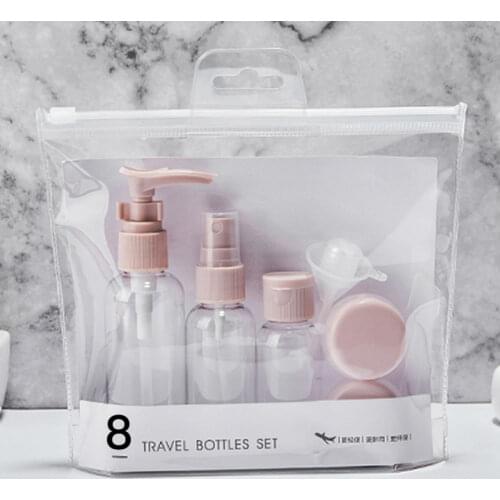 7Pcs Mini Travel Refillable Bottle Set Makeup Face Cream Pot Plastic Transparent Empty Makeup Cream Lotion Cosmetic Container