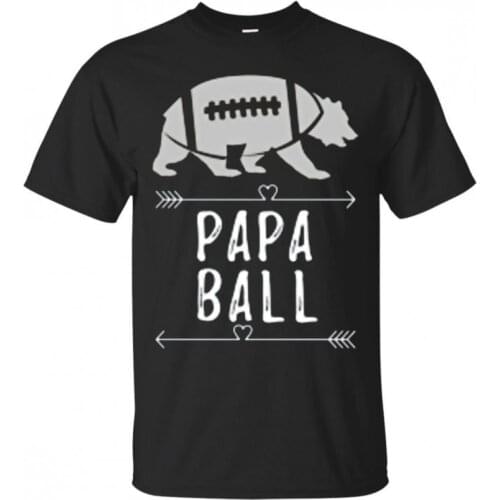Vintage Papa Bear Football Papa T-Shirt Fathers Gift Summer Cotton Short Sleeve O-Neck Mens T Shirt New S-3XL