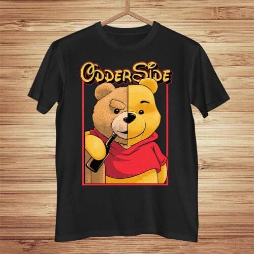 T-shirt Female 2021 Spring Summer and Autumn Brushed Short-sleeved Print Bear Korean Version Top Mens Woman Tshirts Graphic Tee