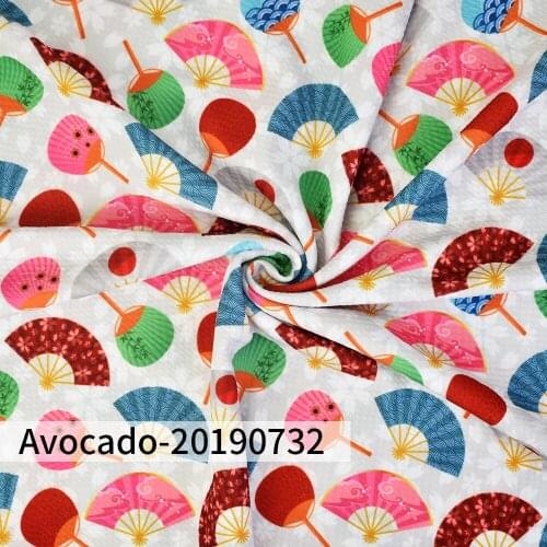 Huangtao Diy 50X150cm Printed Fan Japanese Style Pattern Fashion Liverpool Bullet Fabric No MOQ Polyester Fabric