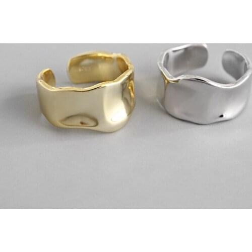 Pure silver ring JZY135 minimalist irregular concave and convex surface openings female personality silver ring ring