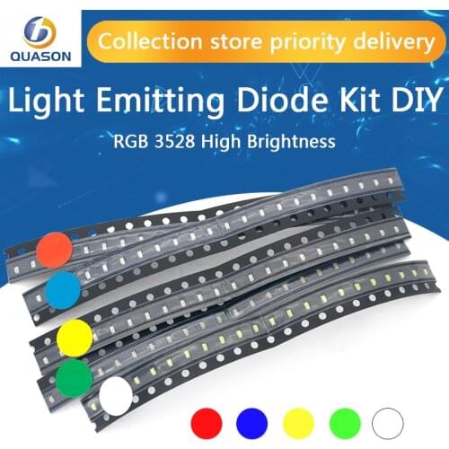 100pcs=5colors x 20pcs 5050 5730 1210 1206 0805 0603 0402 SMD LED Diode Kit Red / Green / Blue / White / Yellow