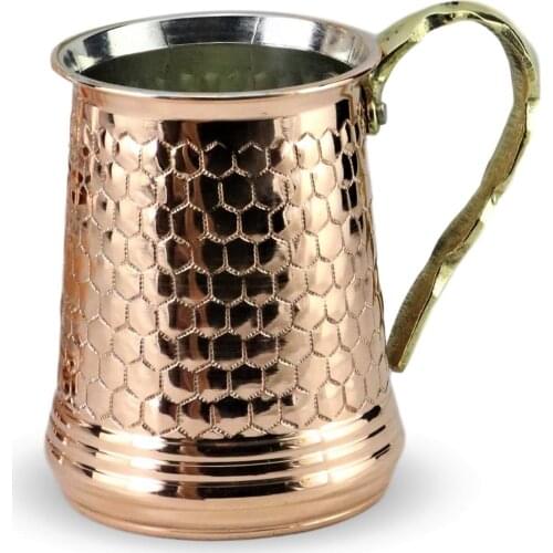 Morya Copper Mugs Milk Buttermilk Juice Wine Cup with Brass Handle Luxury Retro Vintage Handmade Drinkware 250ml