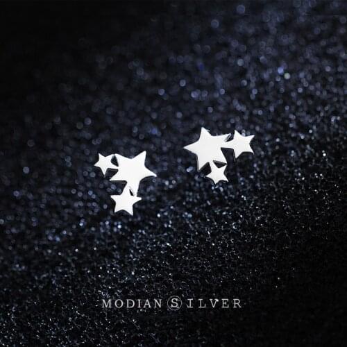 Modian 2021 New Classic Cute Stars Charm Stud Earrings for Women 925 Sterling Silver Fashion Jewelry Pendientes Brincos