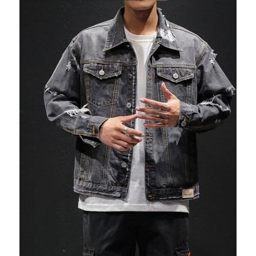 Mens Denim Jacket Casual Hip Hop Style Solid Color Vintage Jeans Jacket Coat Mens Cowboy Jackets Oversized 6XL Clothes