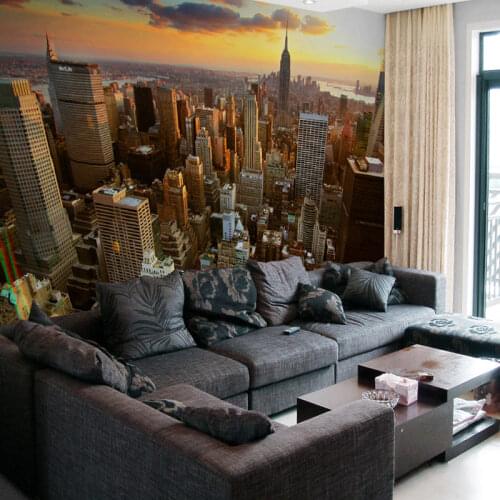 Custom 3D Mural Wallpaper New York City Evening Landscape Living Room Sofa Bedroom Background Photo Wallpaper Art Wall Painting