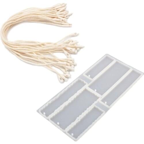 Irregular Rectangular Bookmark Epoxy Resin Mold Hanging Tag Pendant Silicone Mould DIY Crafts Jewelry Casting Tools