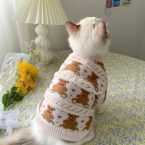 New Autumn Winter Sweater Dog Cat Warm Clothes Pet For Kitten Puppy Clothing Lovely Hoodies Cute Pet Costume N81