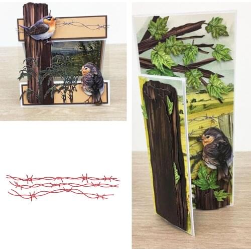 2021 Arrival New Barbed Wire Cutting Dies Scrapbook Diary Decoration Stencil Ebossing Template DIY Greeting Card Albums