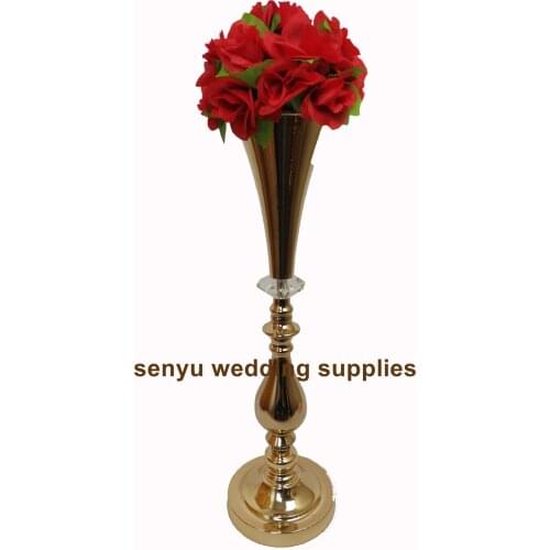 New style Tall Wedding Acrylic Crystal Table Centerpiece gold Table flower stand Wedding Centerpiece senyu0372