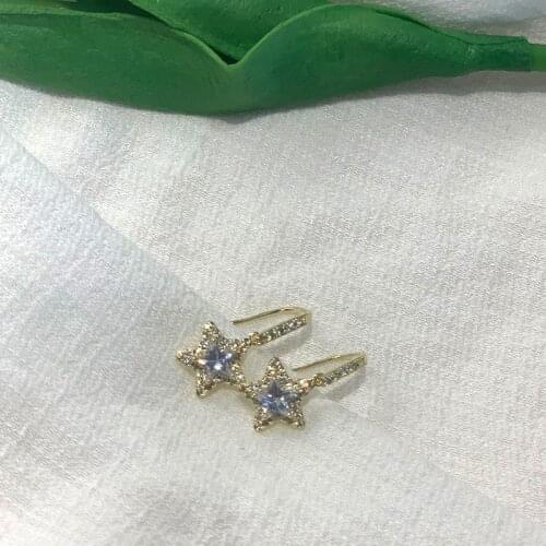 Origin Summer Charming Bling Bling Star Dangle Earring for Women Rhinestone Gold Color Metal Party Earring Jewelry Pendientes