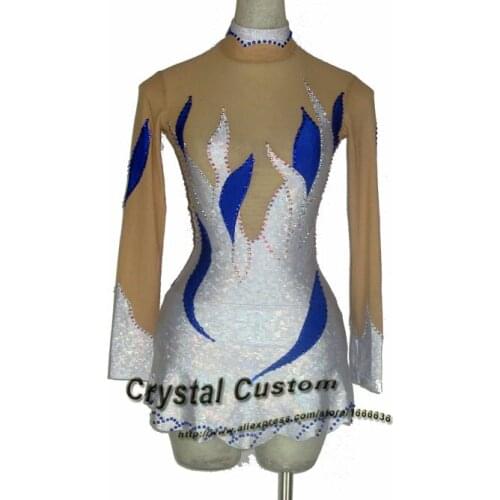 Custom Figure Skating Dresses For Girls Fashion New Brand Competition Children Ice Figure Skating Dresses Crystal DR3828