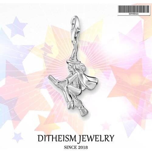 Magician Charms Pendant,2018 Jewelry 925 Sterling Silver Vintage Gift For Women Girls Fit Bracelet Necklace Bag