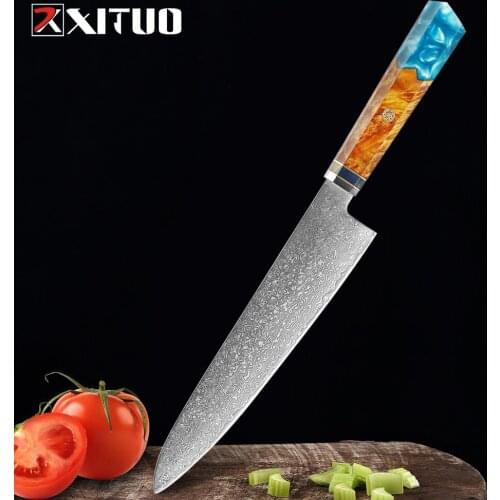 XITUO 8 Professional Chef Knife 67 Layers Damascus Steel Super Top Resin Knife Razor Sharp Japanese Core Blade Kitchen Knife New