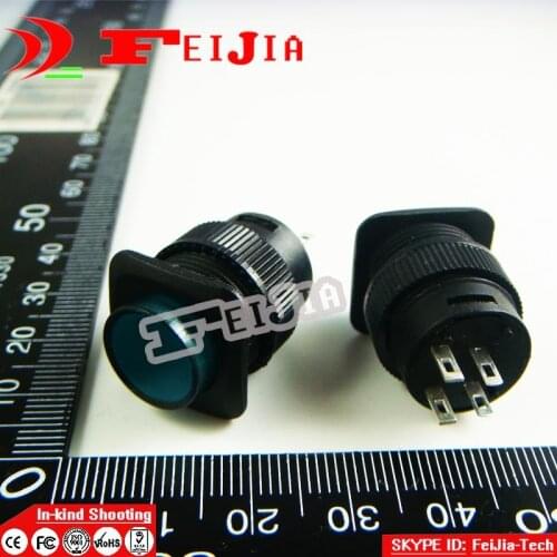 R16-504AD With LED Green 1A/250V 4Pin Self-locking Push Button Switch 10Pcs/lot