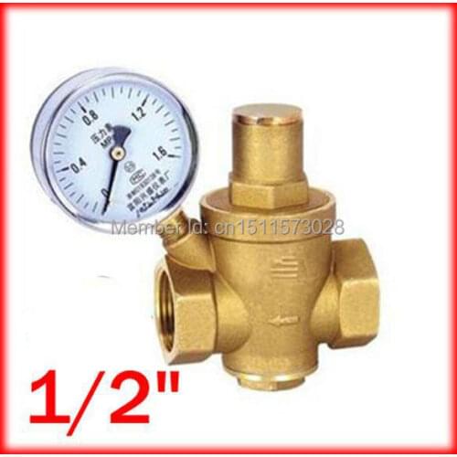 1/2" Brass DN15 water pressure regulator (prv) with Pressure Gauge,pressure maintaining valve,Tap water pressure reducing valve