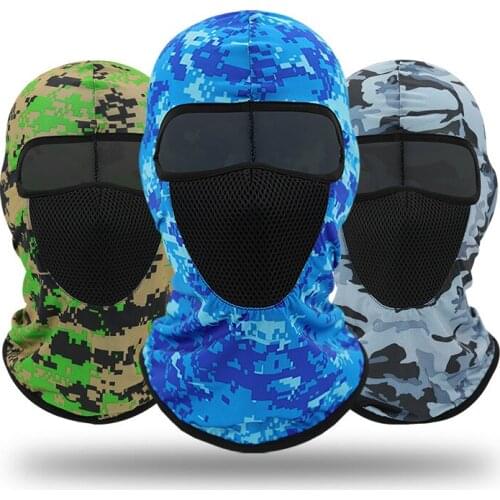 Camouflage Printed Face Mask Motorcycle Full Face Scarf Outdoor Sports Cycling Hunting Windproof CS Lycra Headgear Sunscreen