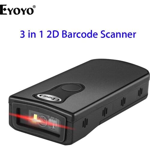 Eyoyo Bluetooth 1D QR 2D Barcode Scanner USB Wired & 2.4G Wireless & Bluetooth Bar Code Reader Portable CCD Screen Scanner