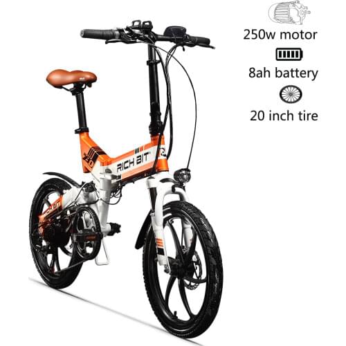 RICH BIT Foldable 7-speed Electric Bike 48V 250W 20-inch Disc Brake Lithium Battery Mens Womens MTB Ebike Fold Electric ebike