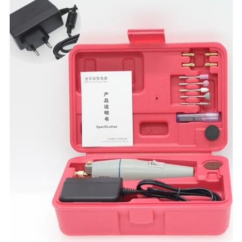 1 Set 12V DC Mini Rotary Drill Grinder Electric Grinding Set for Polishing Drilling Cutting with Drill Bit, Chuck, Ceramic Wheel