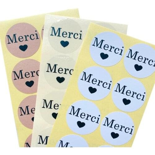 100pcs Kraft Paper Merci Spanish Stickers Scrapbooking For Package Seal Labels Sticker Cute Handmade Stationery Sticker