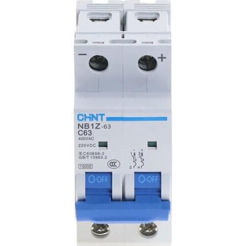 2Pole 20Amp DC220V 400V 6KA CHNT NB1Z-63 DC MCB Circuit breaker