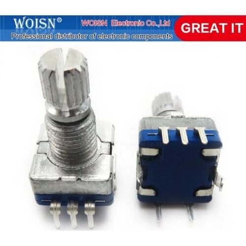 2pcs/lot Half / Plum axis rotary encoder, handle length 15mm / 20mm code switch/ EC11 / digital potentiometer with switch 5Pin