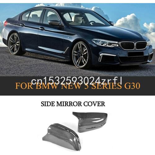 2pcs Carbon Fiber Side Door Wing Mirror Replacment Cap Cover Fit For BMW G30 2018