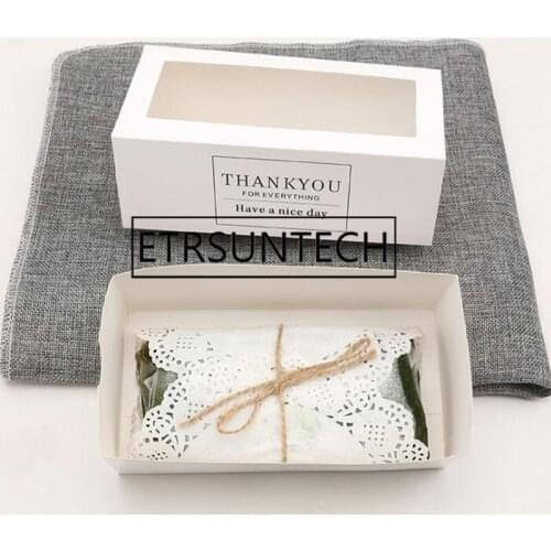 200pcs cake box with window baking roll cake kraft paper gift packaging box wedding kids birthday home party supplies