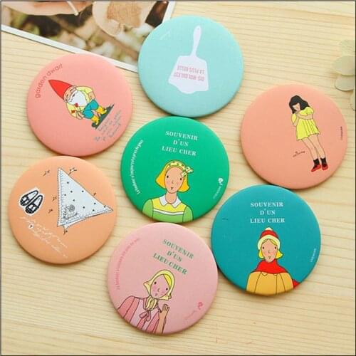 2019 Colorful Pocket Cosmetic Decorative mirror Sweet Cartoon Portable Small Mirror Mini Makeup Mirror Gift 1pcs