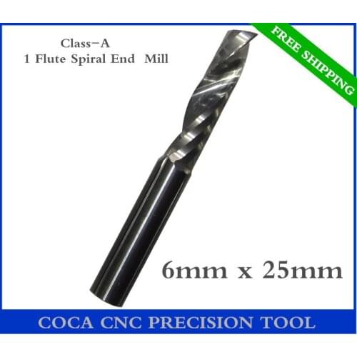 6mm*25mm,Freeshipping CNC Solid carbide woodworking router bit,Tungsten Class-A1 Flute end mill,MDF,PVC,Acrylic,milling cutter