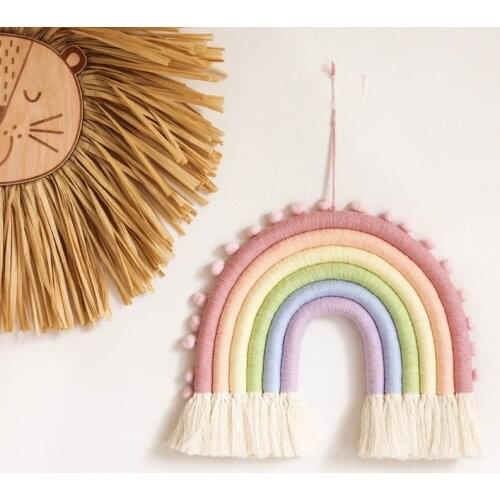 6 Layers Nordic Woven Rainbow Tapestry Home Decor Wall Hanging Toys Nursery Decor Living Room Kids Girls Bedroom Decor