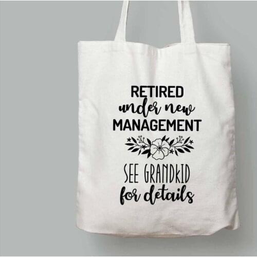 Grandma Tote Retirement Gift For Grandma flowers graphic gift slogan funny pretty Canvas bag shopping bags Travel bag Cosmetic