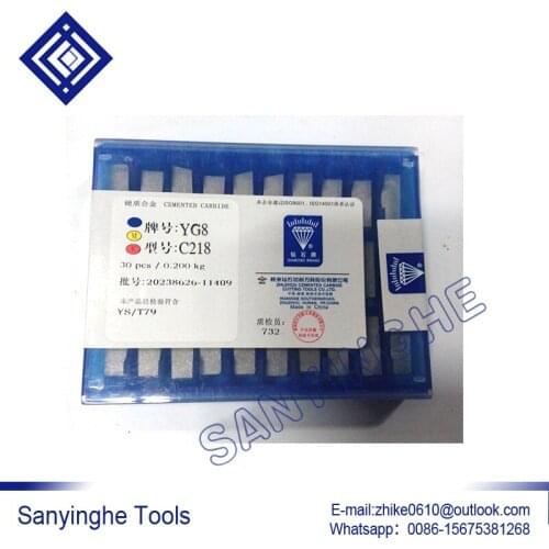Free shipping high quality 30pcs/lots C218 YG6 / YG8 / YW1 / YW2 / YT5 / YT14 / YT15 carbide welding inserts brazed insert