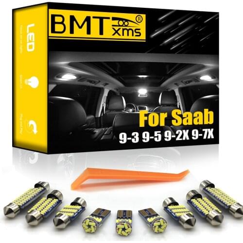 BMTxms For Saab 9-3 9-5 9-2X 9-7X 1999-2014 Car LED Interior Map Dome Light Vehicle License Plate Lamp Canbus Bulbs Kit